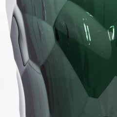 Hand-Blown Murano Modern Tall Faceted Vase in Eucalyptus Green Medium