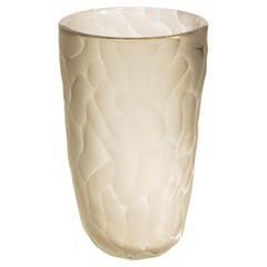 Hand Blown Murano Moon Vase in Gold Small