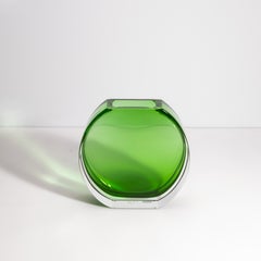 Handgeblasene Murano-Vase in Grün