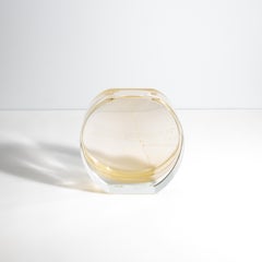 Hand Blown Murano Olivia Vase in Crystal with 24 Karat Gold Flecks