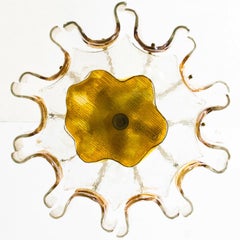 Handgeblasene Murano Orange Klarglas Lights, 1970er Jahre