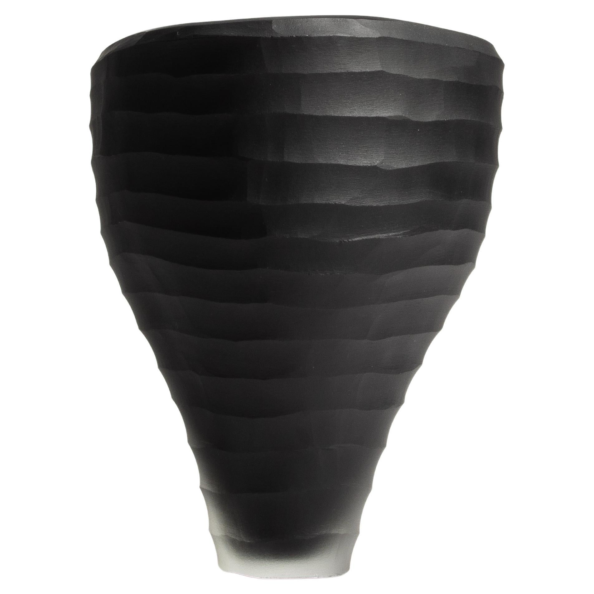 Vase Pedrera de Murano soufflé à la main en noir