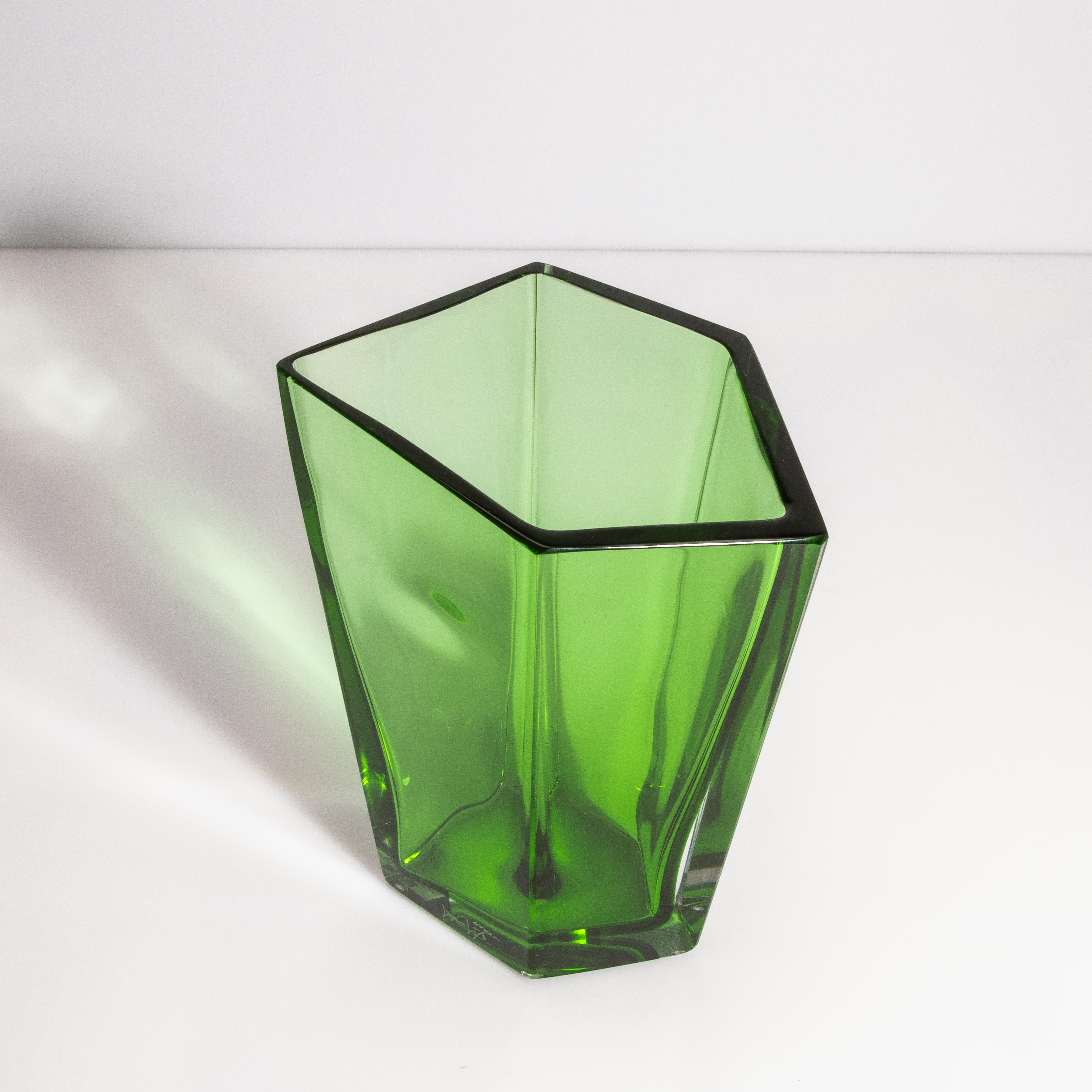 Italiano Vaso Penta di Murano soffiato a mano in Greene & Greene Medio in vendita