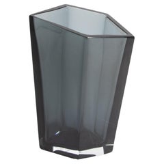 Hand Blown Murano Penta Vase in Grey Medium