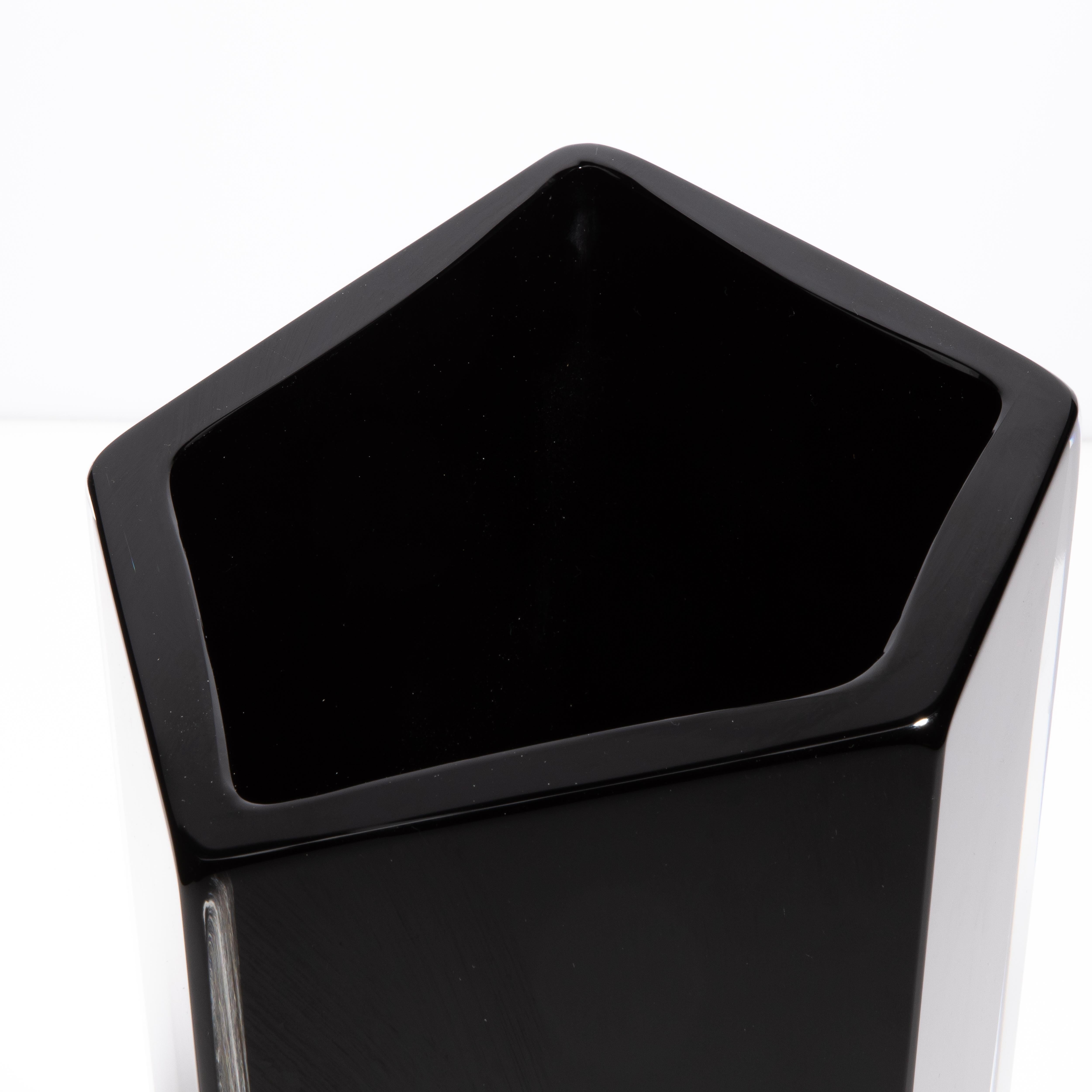 Vaso Penta di Murano soffiato a mano in nero onice In condizioni Nuovo in vendita a West Hollywood, CA