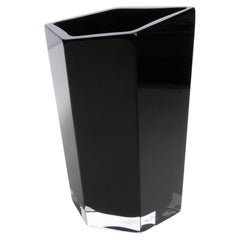 Handgeblasene Murano Penta-Vase aus Onyx in Schwarz