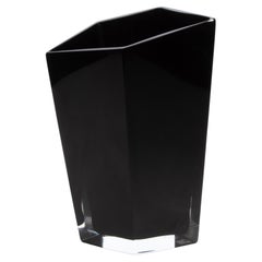 Vaso Penta di Murano soffiato a mano in nero onice