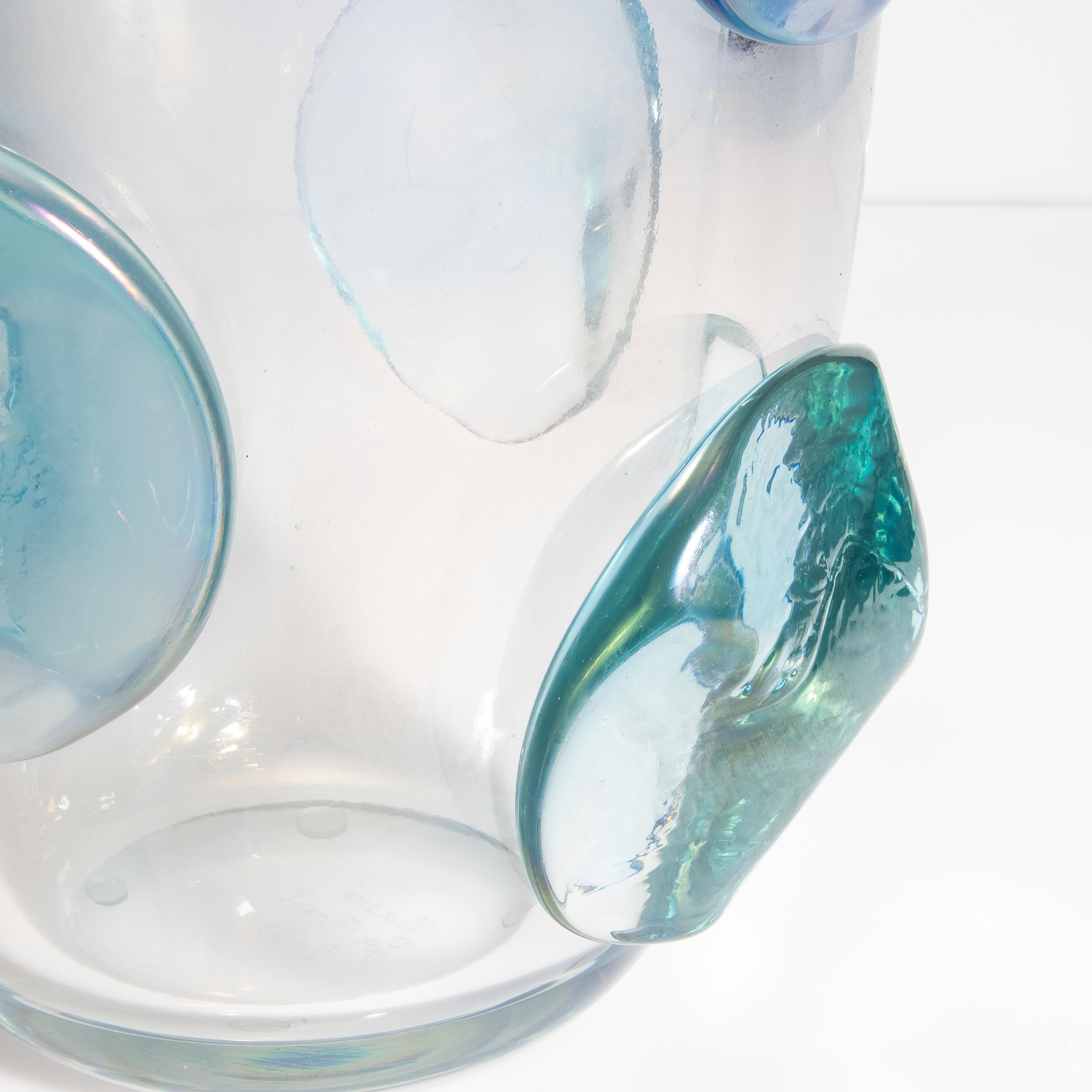Vaso di Murano Pois soffiato a mano in blu laguna chiaro In condizioni Nuovo in vendita a West Hollywood, CA