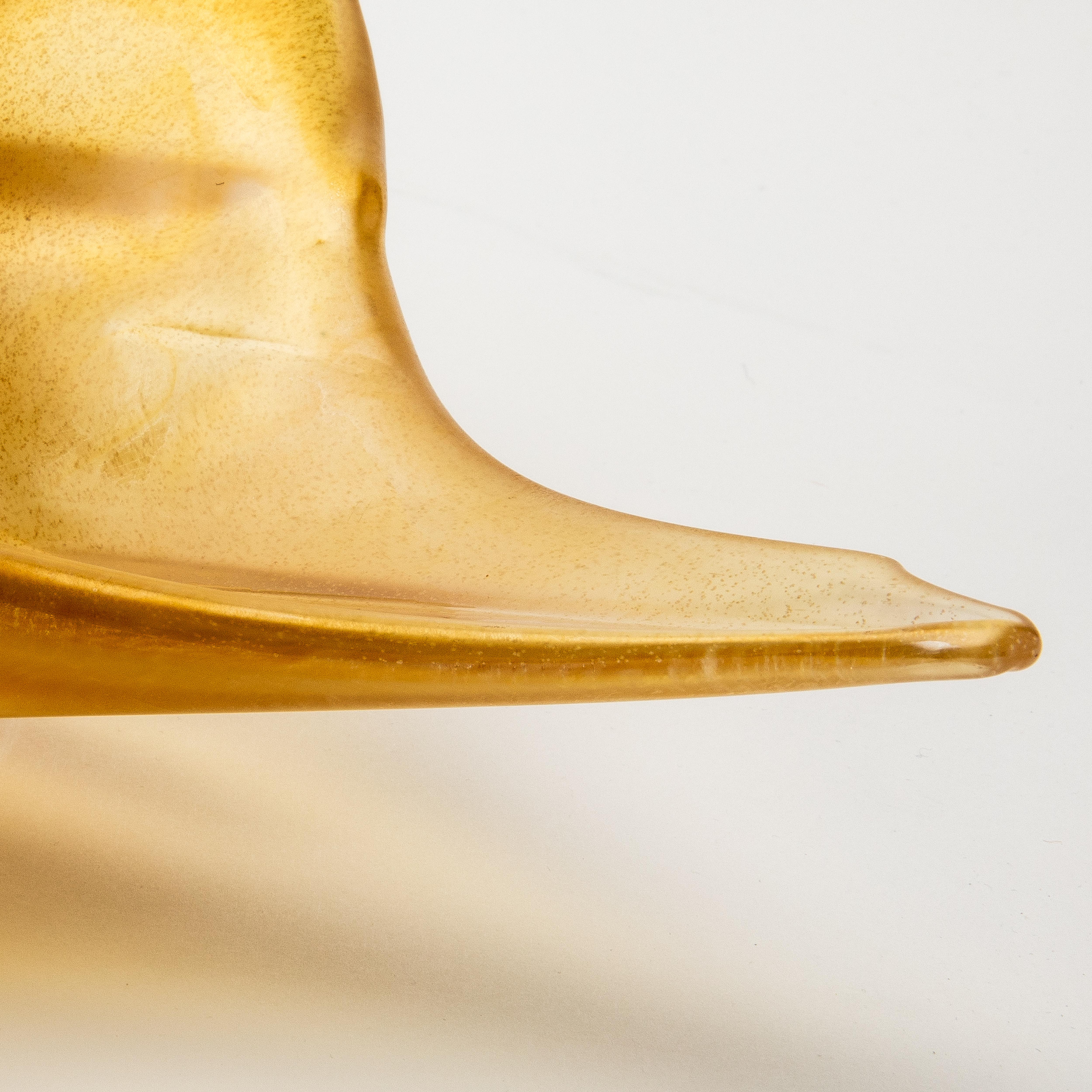 Handgeblasene Murano-Muschel aus Bernstein mit 24-karätigen Goldflecken im Zustand „Hervorragend“ im Angebot in West Hollywood, CA