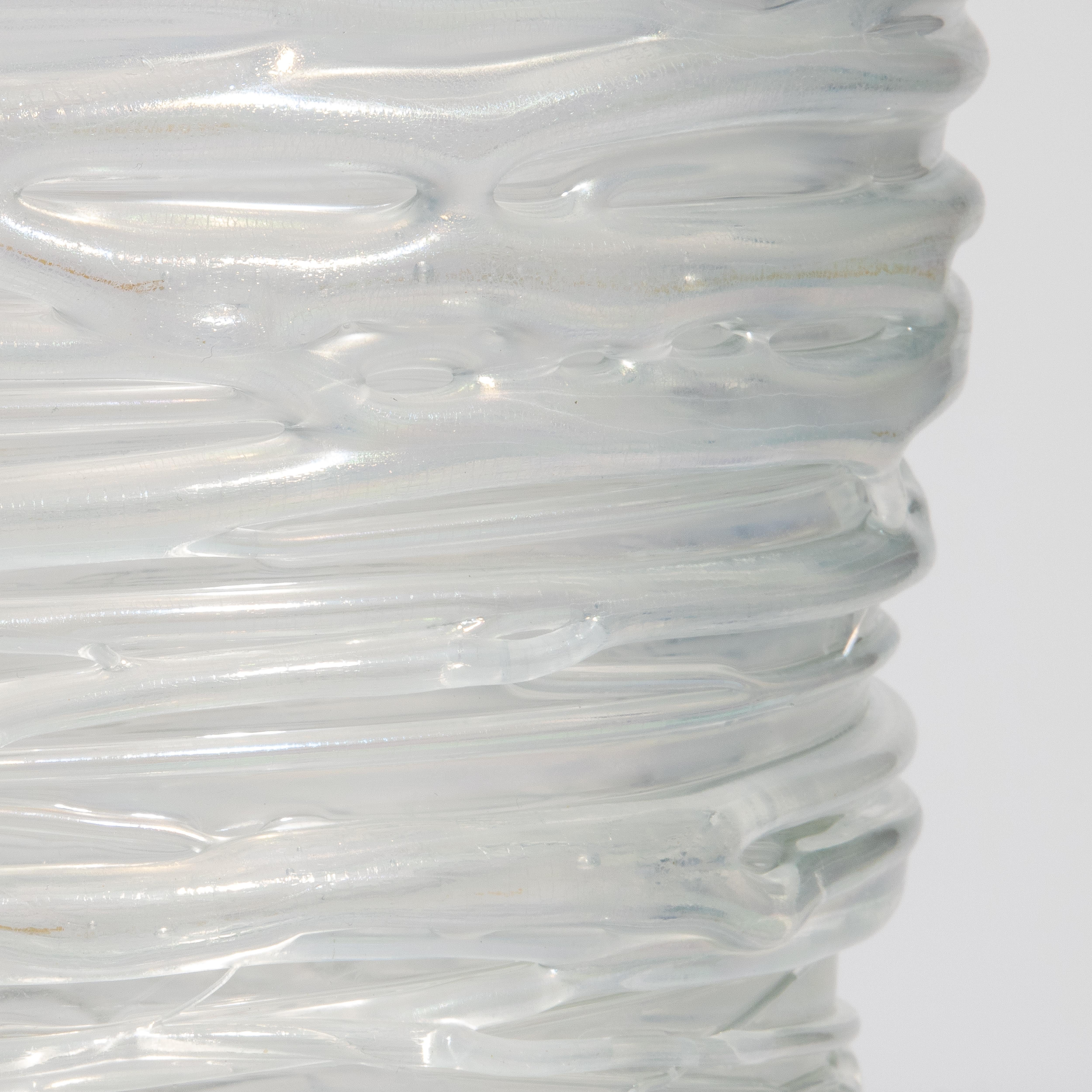 Hand Blown Murano Spiral Vase Frosted Medium In Excellent Condition For Sale In West Hollywood, CA