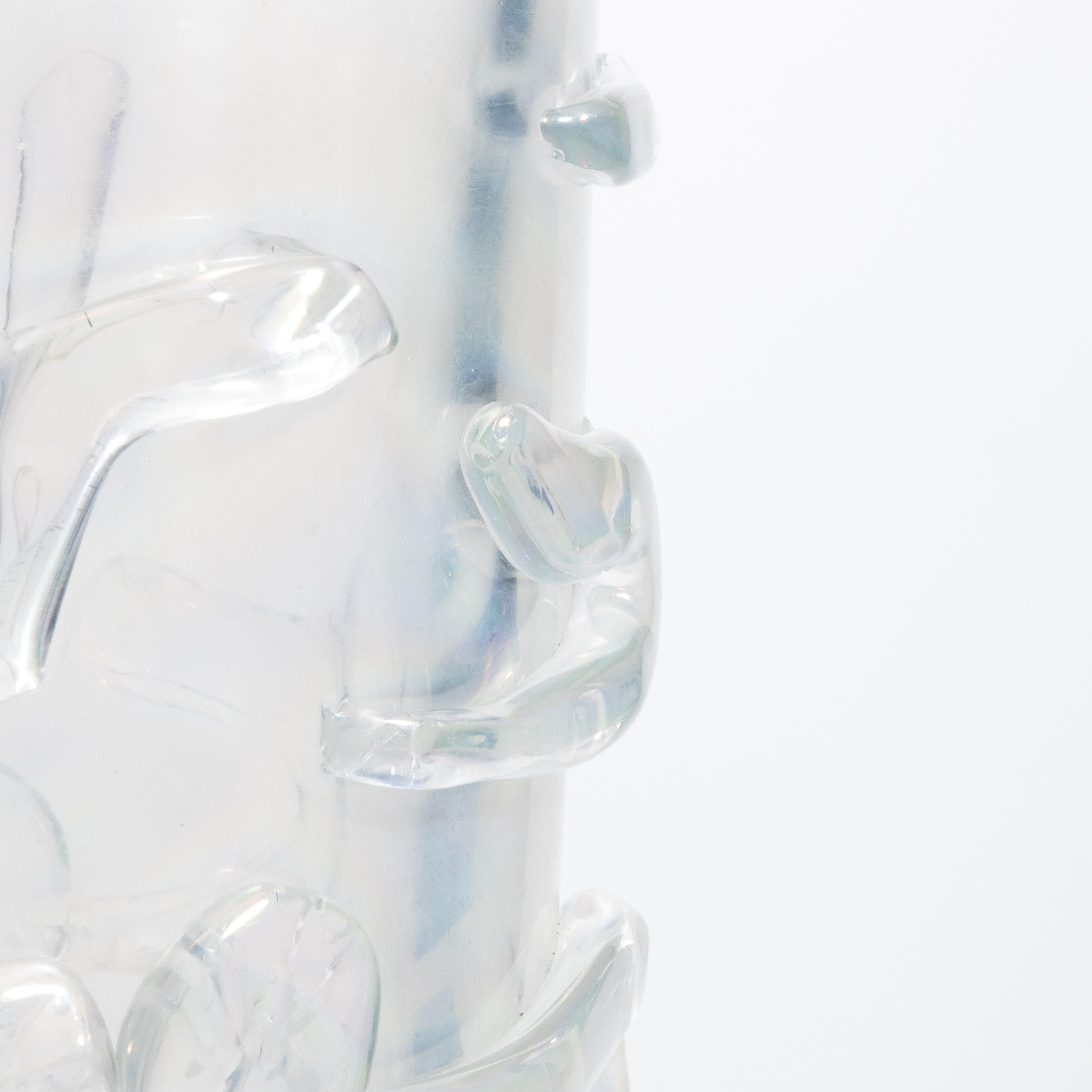 Verre de Murano Vase à clous Murano soufflé à la main givré en vente