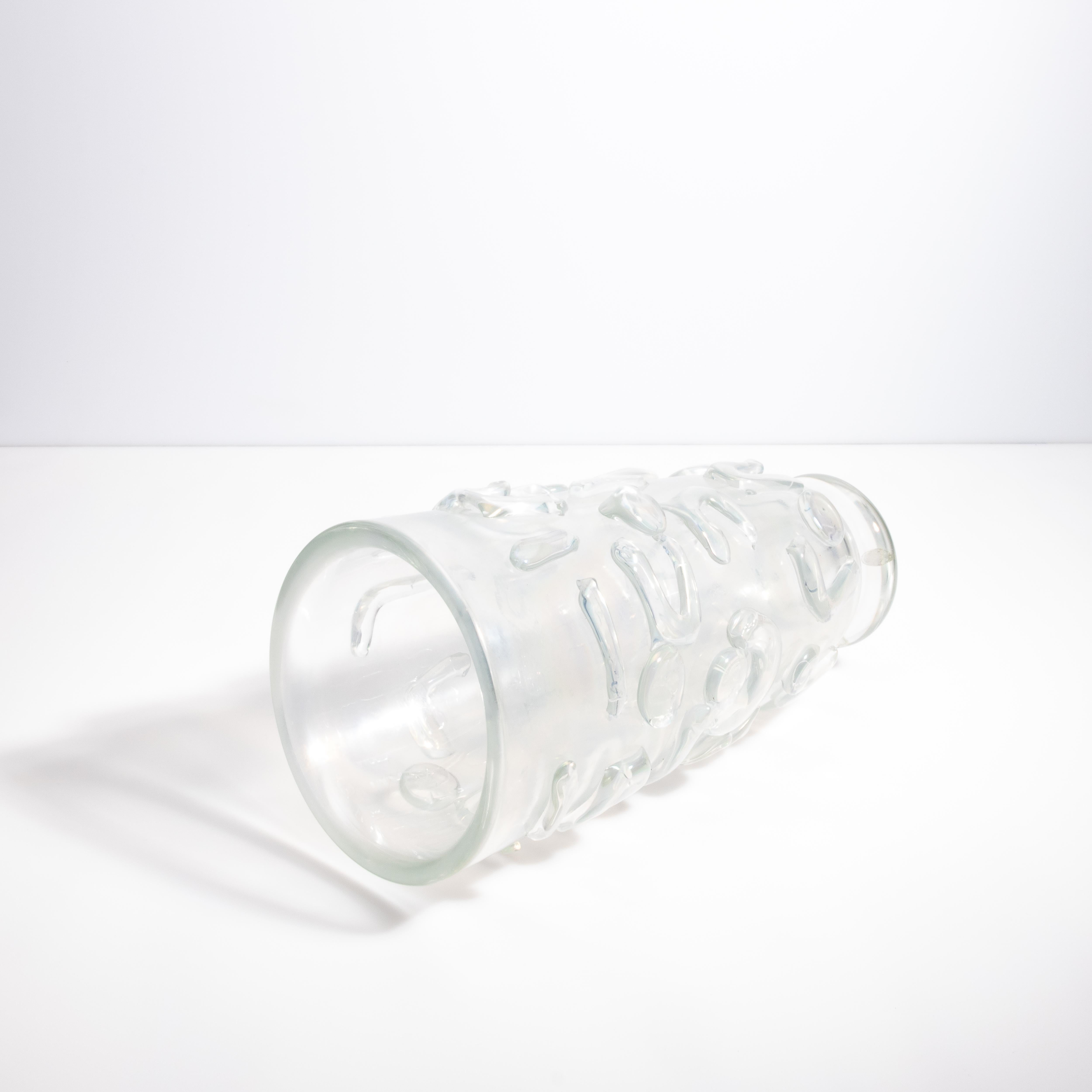 Vase à clous Murano soufflé à la main givré en vente 1