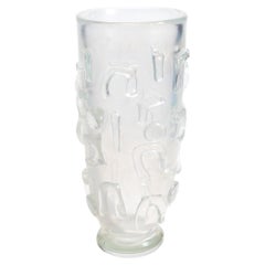 Vase à clous Murano soufflé à la main givré