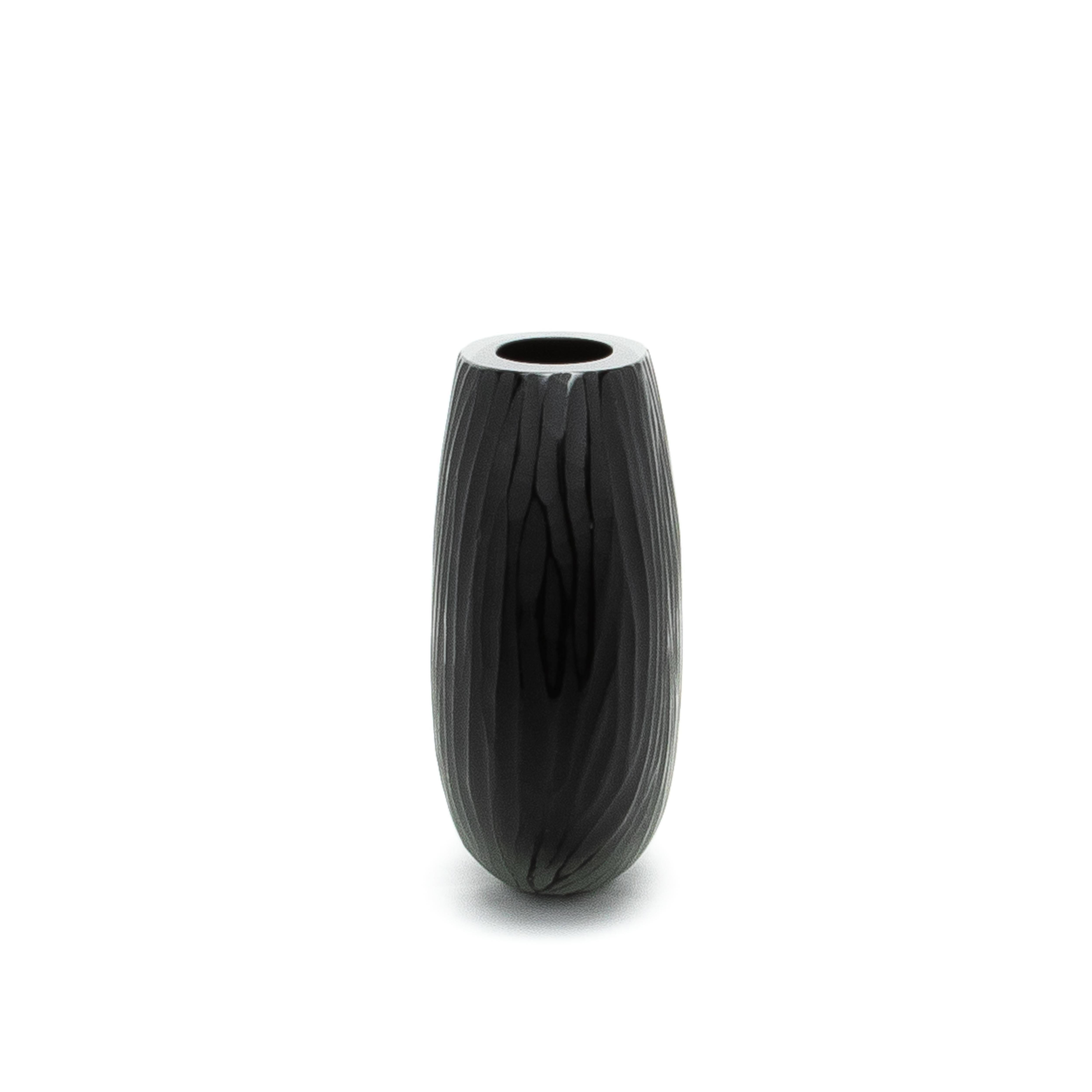 Vetro di Murano Vaso supremo di Murano soffiato a mano in nero, grande in vendita