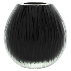 Hand-Blown Murano Supreme Vase in Black Large