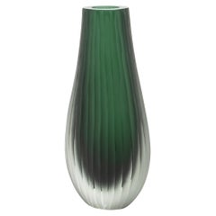 Hand-Blown Murano Supreme Vase in Emerald Green Tall