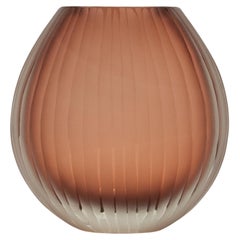 Hand-Blown Murano Supreme Vase in Light Amaretto Large