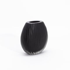 Hand-Blown Murano Supreme Vase in Onyx Black Medium