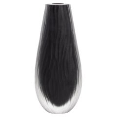 Hand-Blown Murano Supreme Vase in Onyx Black Tall
