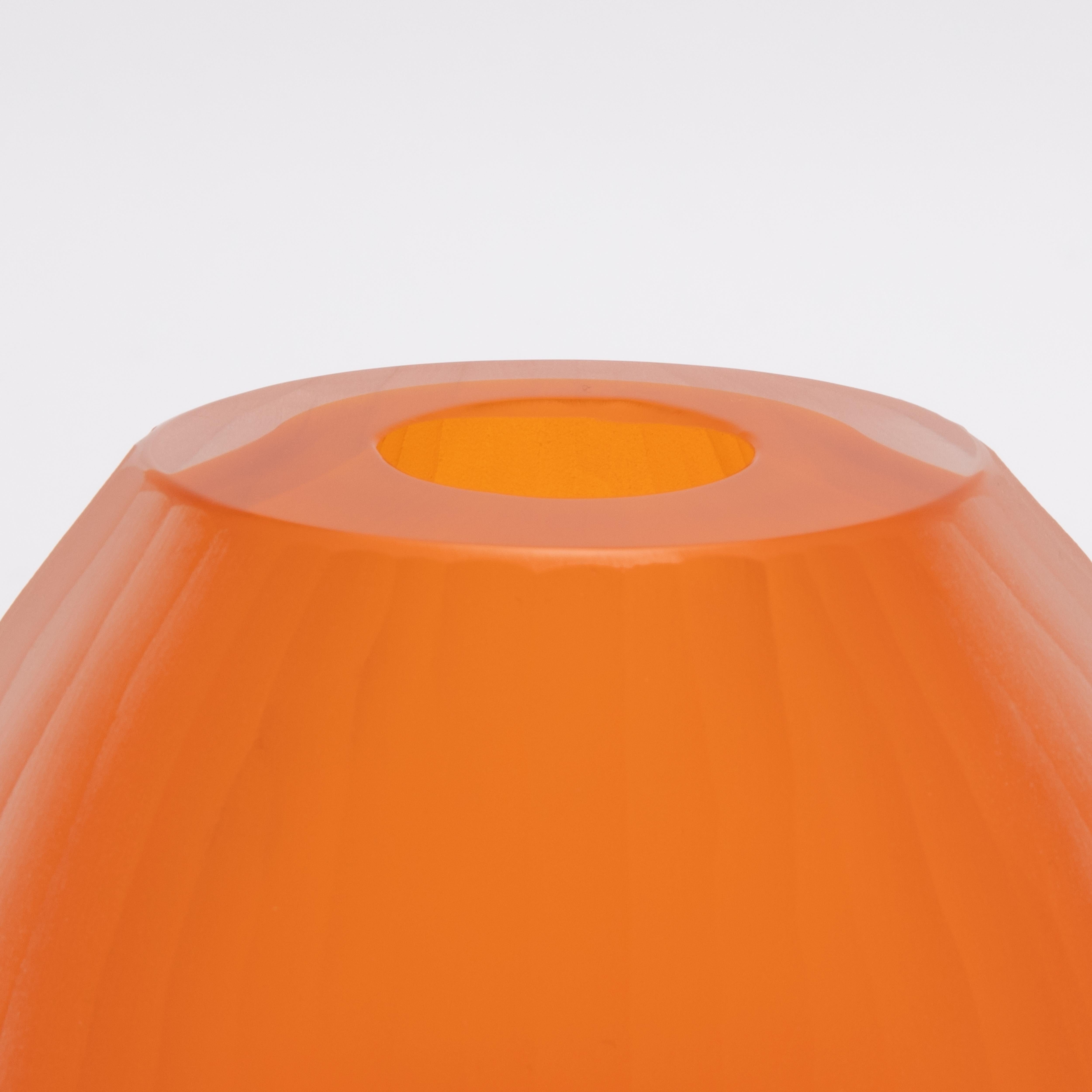 Italian Hand Blown Murano Supreme Vase in Orange XSmall