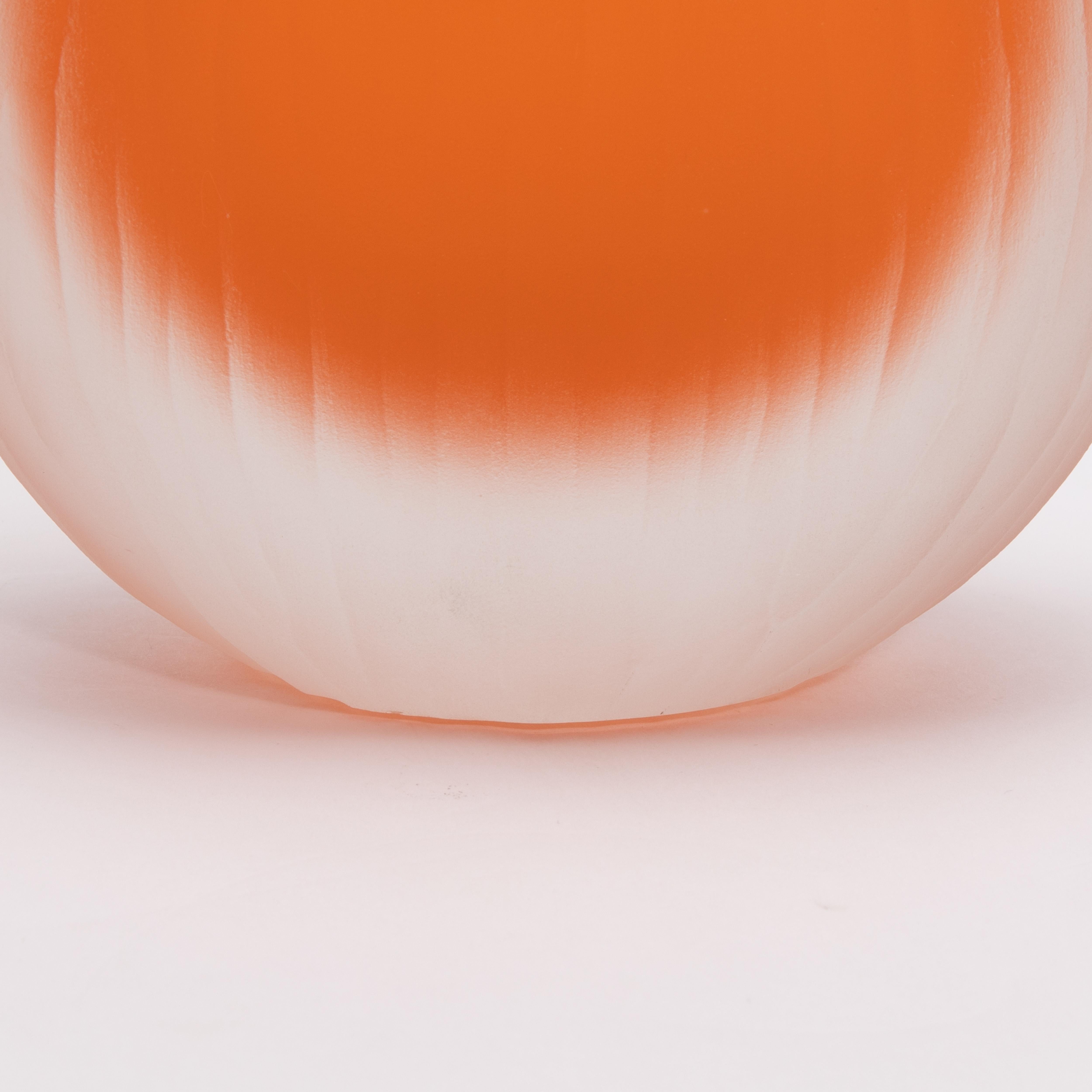 Hand-Crafted Hand Blown Murano Supreme Vase in Orange XSmall