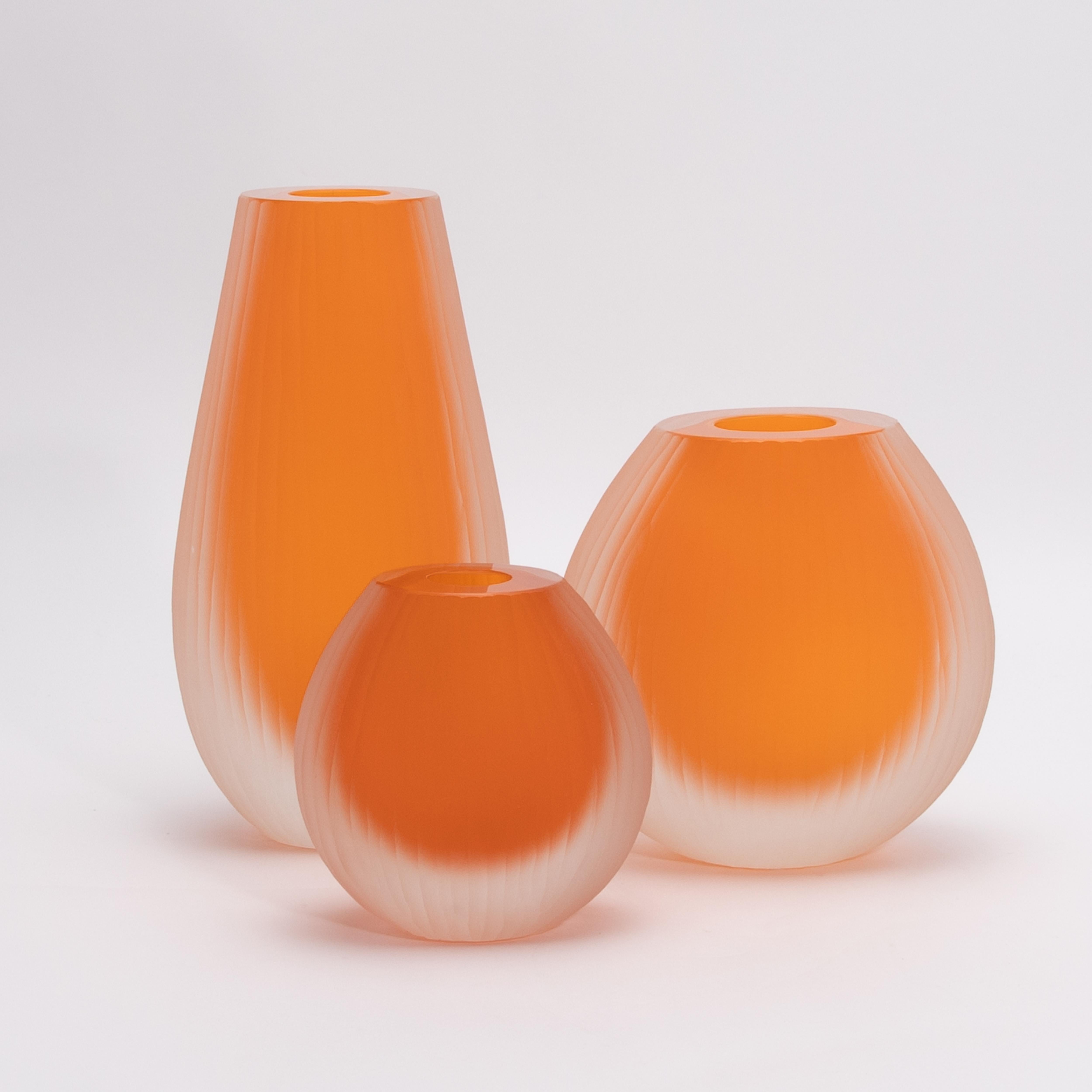Hand Blown Murano Supreme Vase in Orange Small 1