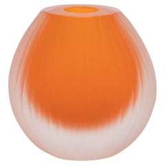 Hand Blown Murano Supreme Vase in Orange XSmall