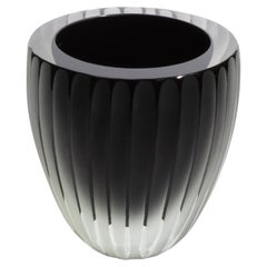 Hand Blown Murano Supreme Vase in Black