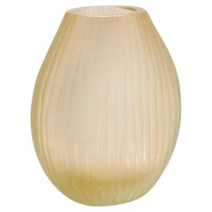 Handgeblasene Murano Supreme Vase in Klar mit 24-karätigen Goldflecken Groß