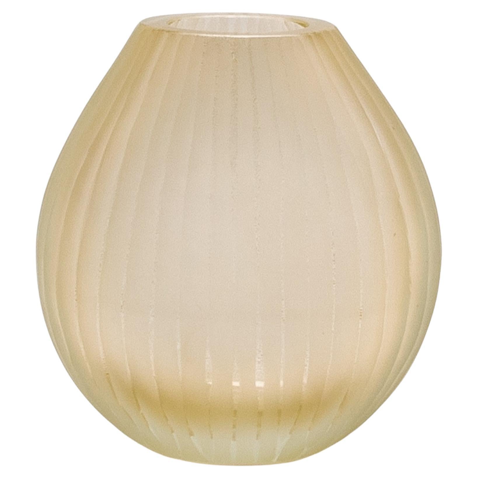Hand-Blown Murano Supreme Vase in Clear with 24-karat Gold Flecks Large