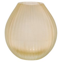 Jarrón Supremo de Murano Soplado a Mano en Transparente con Motas de Oro de 24 Quilates Grande