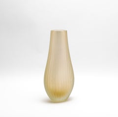 Handgeblasene Murano Supreme Vase aus Klarglas mit 24-karätigen Goldflecken Groß
