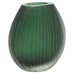 Hand-Blown Murano Supreme Vase in Emerald Green Large