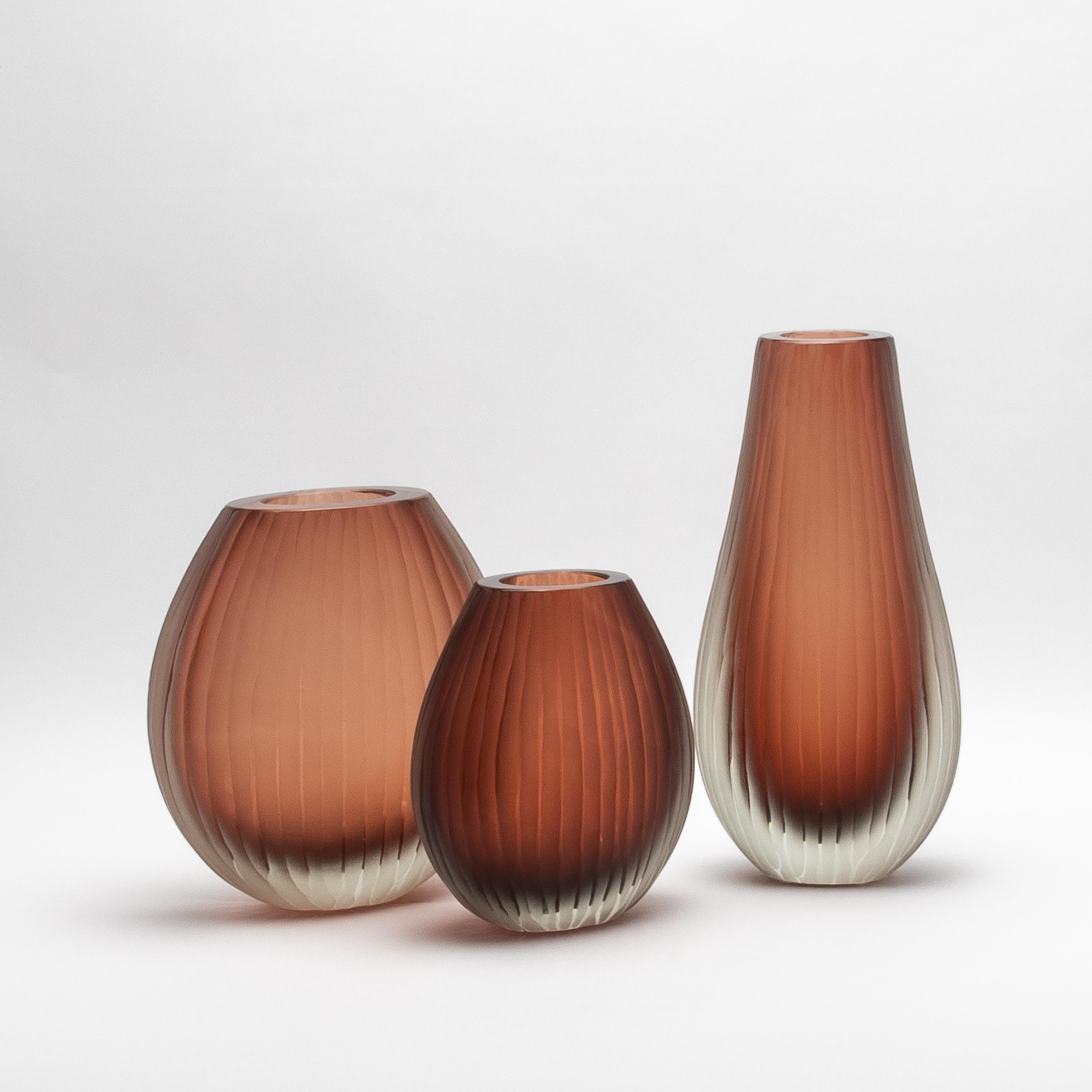 Vaso Supreme di Murano soffiato a mano in Amaretto chiaro grande in vendita 2