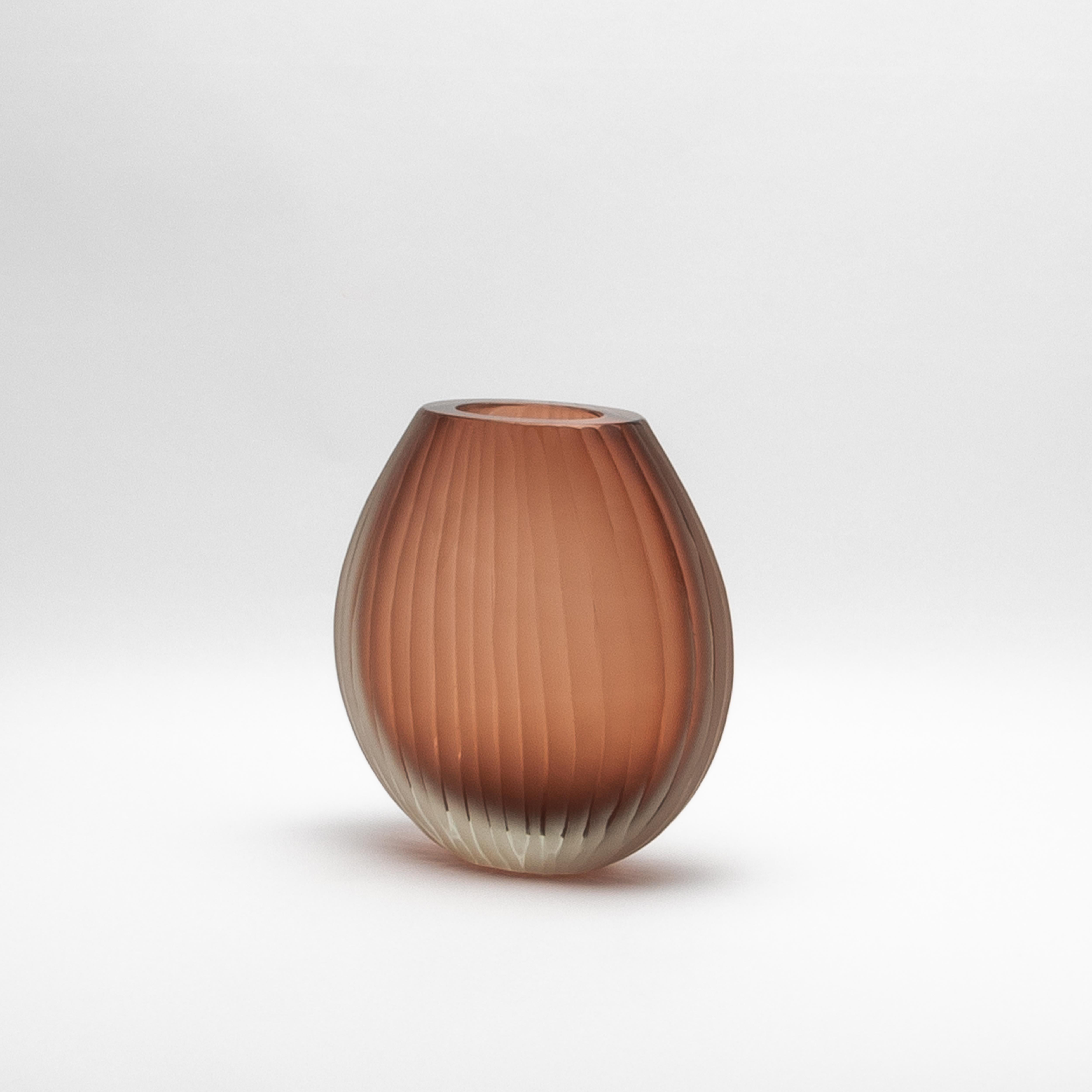 Italiano Vaso Supreme di Murano soffiato a mano in Amaretto chiaro grande in vendita