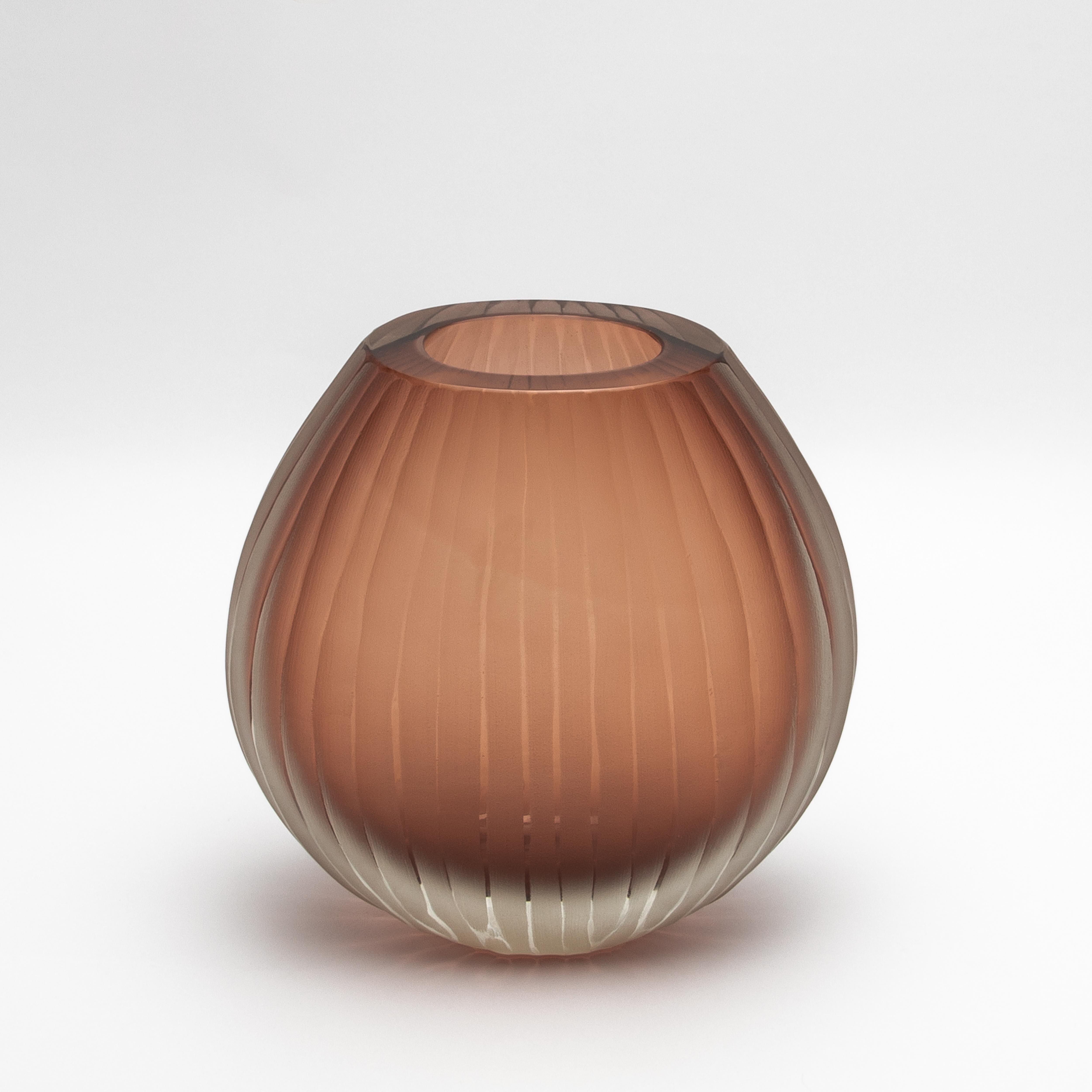 Fatto a mano Vaso Supreme di Murano soffiato a mano in Amaretto chiaro grande in vendita