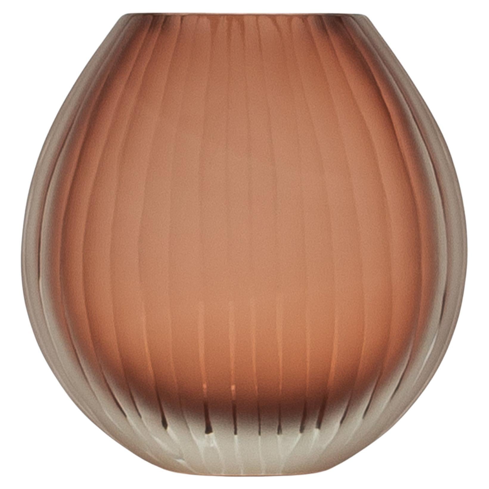 Vaso Supreme di Murano soffiato a mano in Amaretto chiaro grande