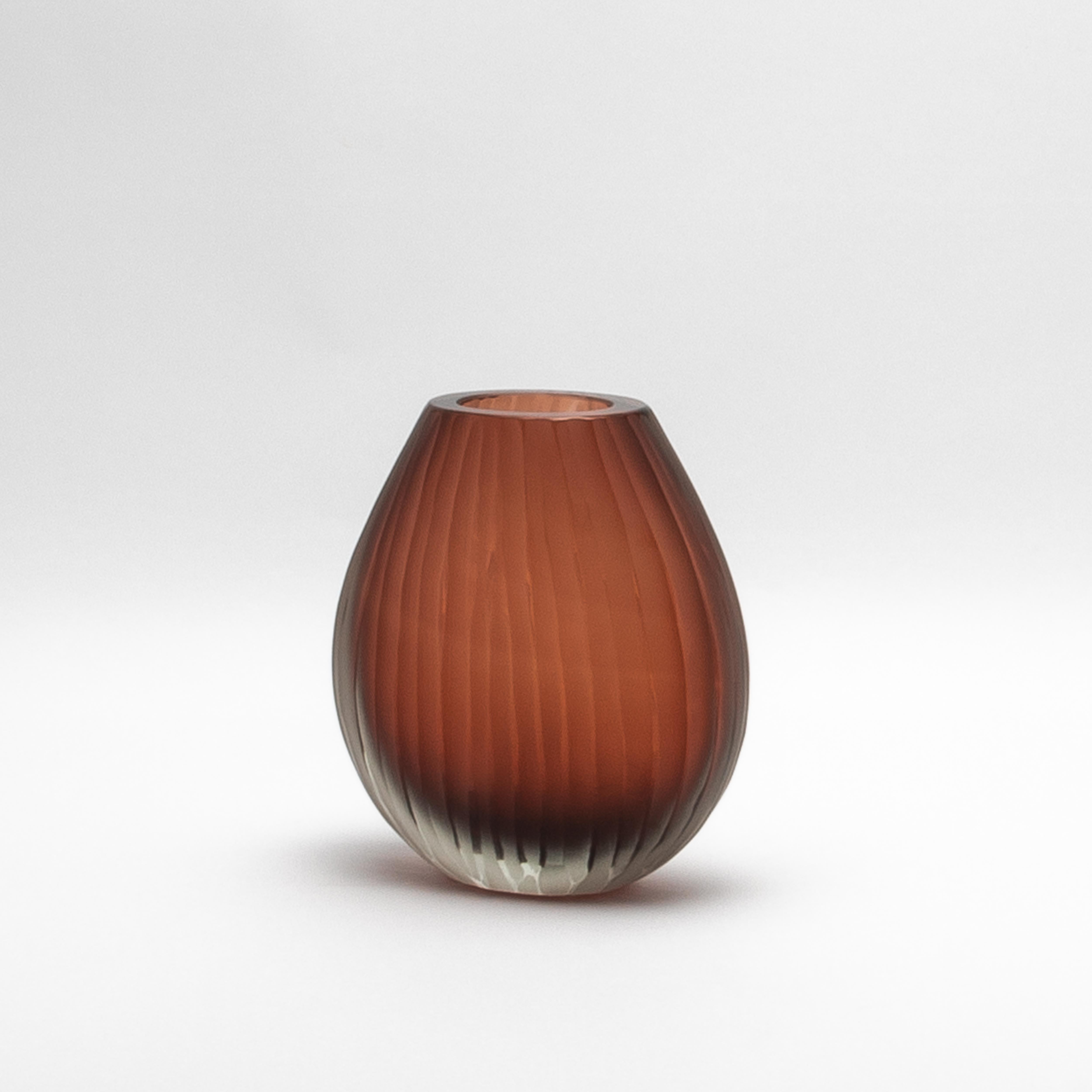 Fatto a mano Vaso Supremo di Murano soffiato a mano in Amaretto medio chiaro in vendita