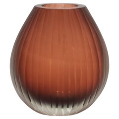 Hand-Blown Murano Supreme Vase in Light Amaretto Medium