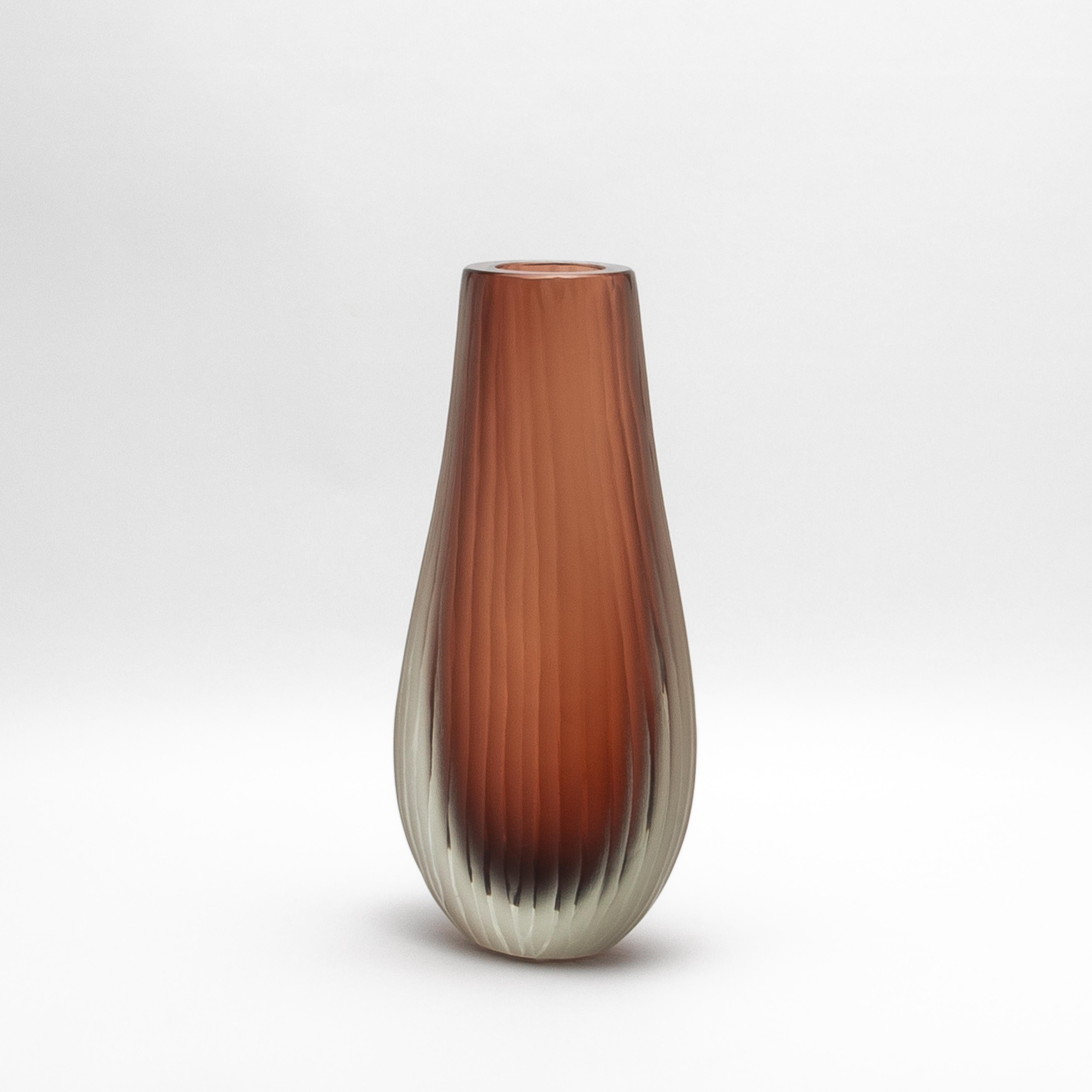 Italiano Vaso Supreme di Murano soffiato a mano in Amaretto chiaro alto in vendita