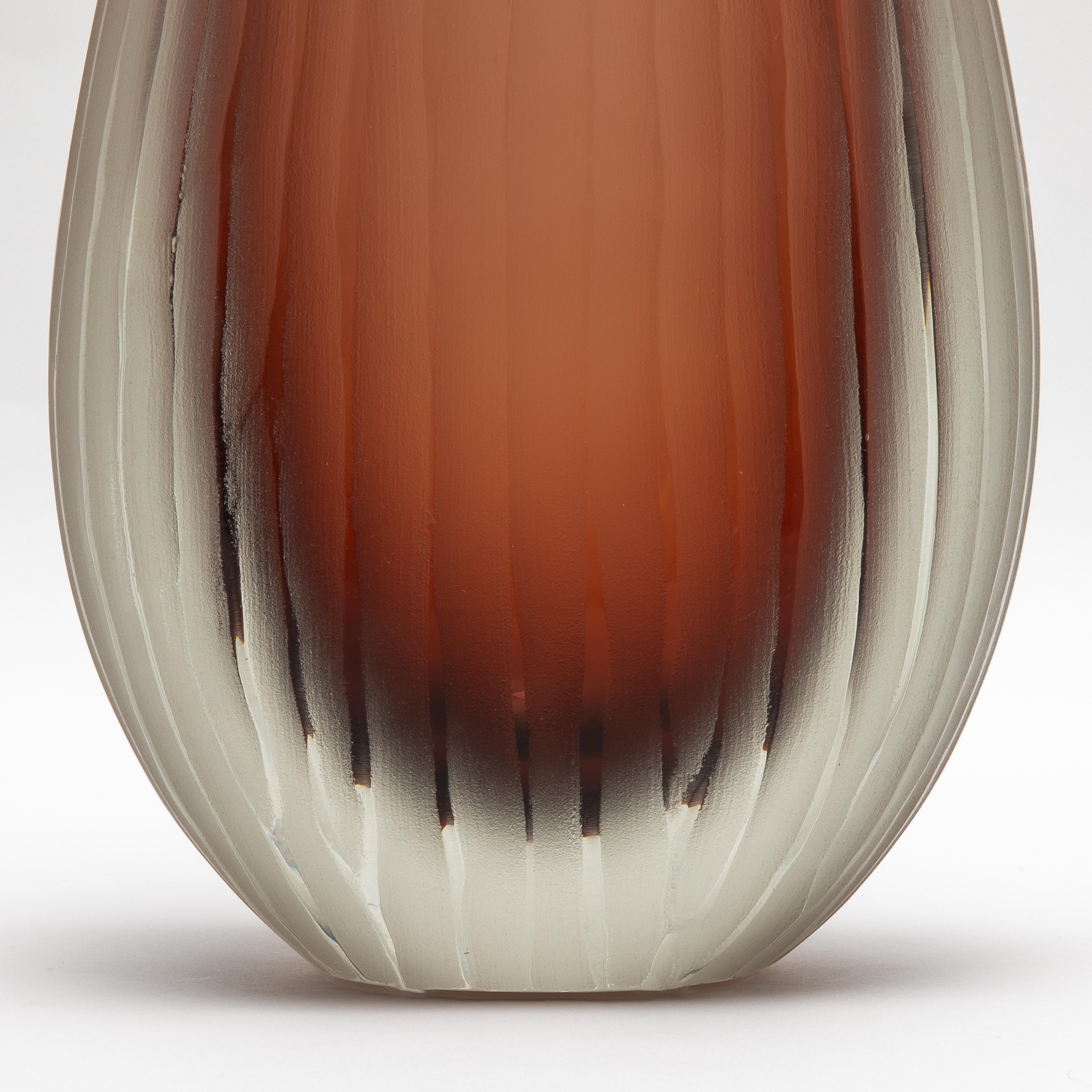 Vetro di Murano Vaso Supreme di Murano soffiato a mano in Amaretto chiaro alto in vendita