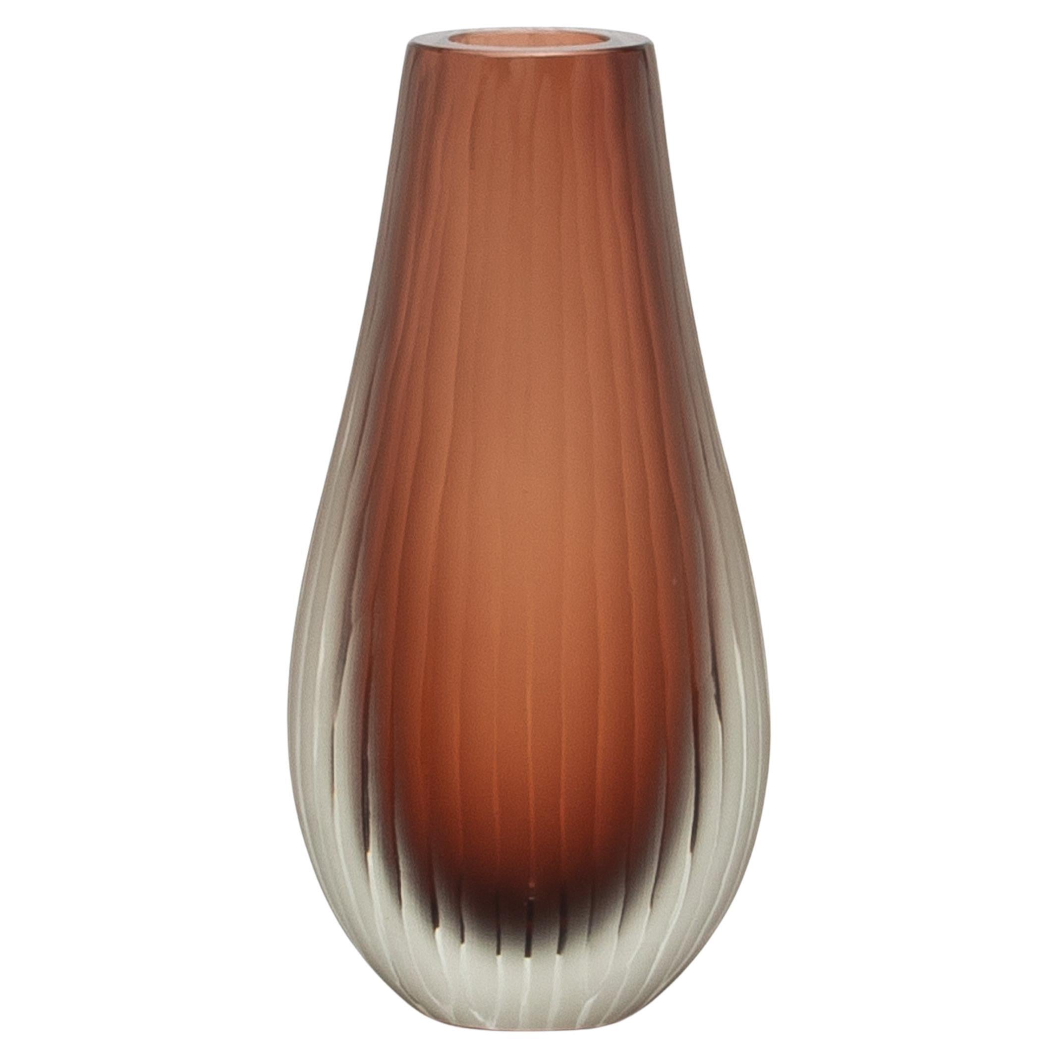 Vaso Supreme di Murano soffiato a mano in Amaretto chiaro alto