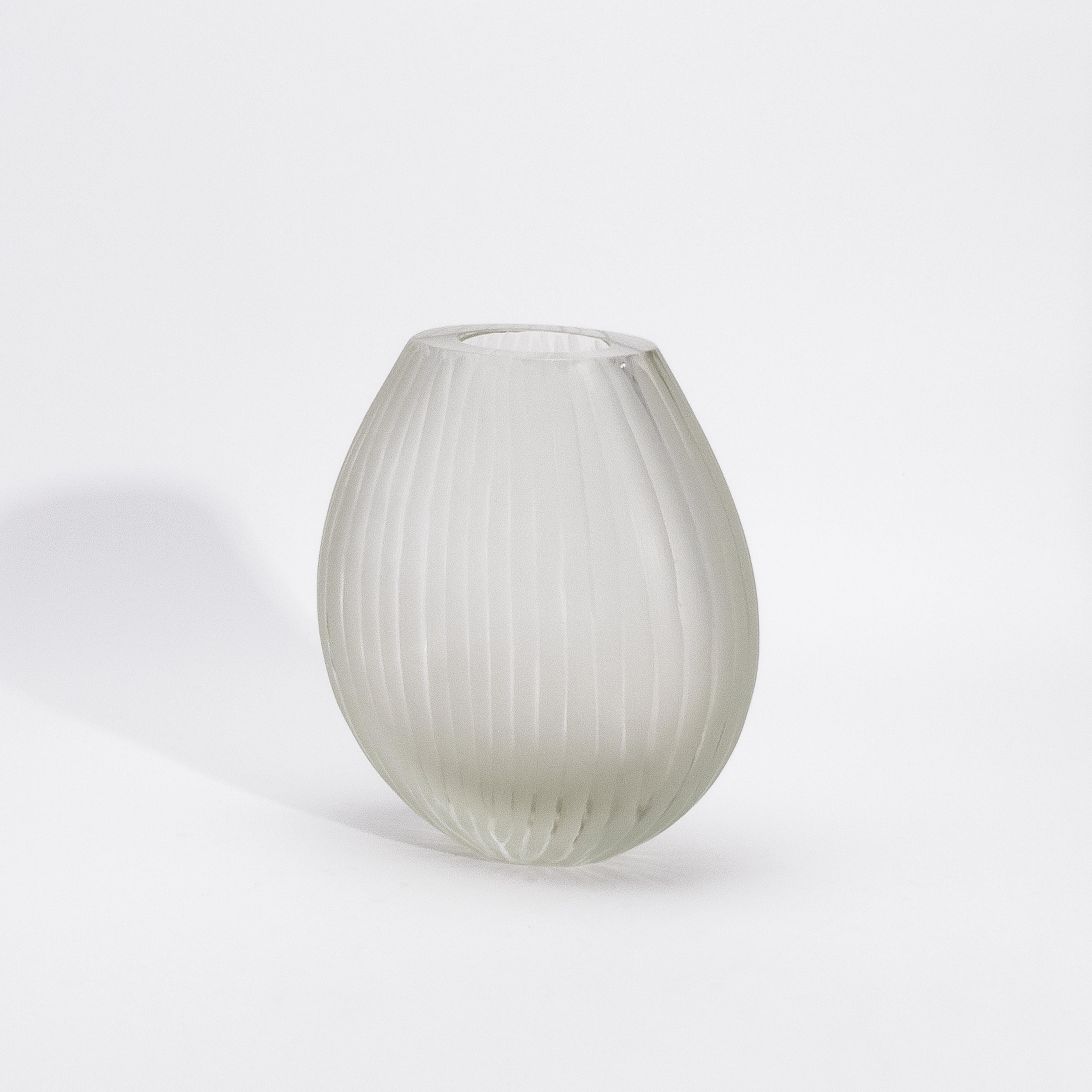 Italian Hand-Blown Murano Surpime Vase in Citrine Medium For Sale