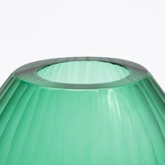 Hand-Blown Murano Surpime Vase in Emerald Green Large