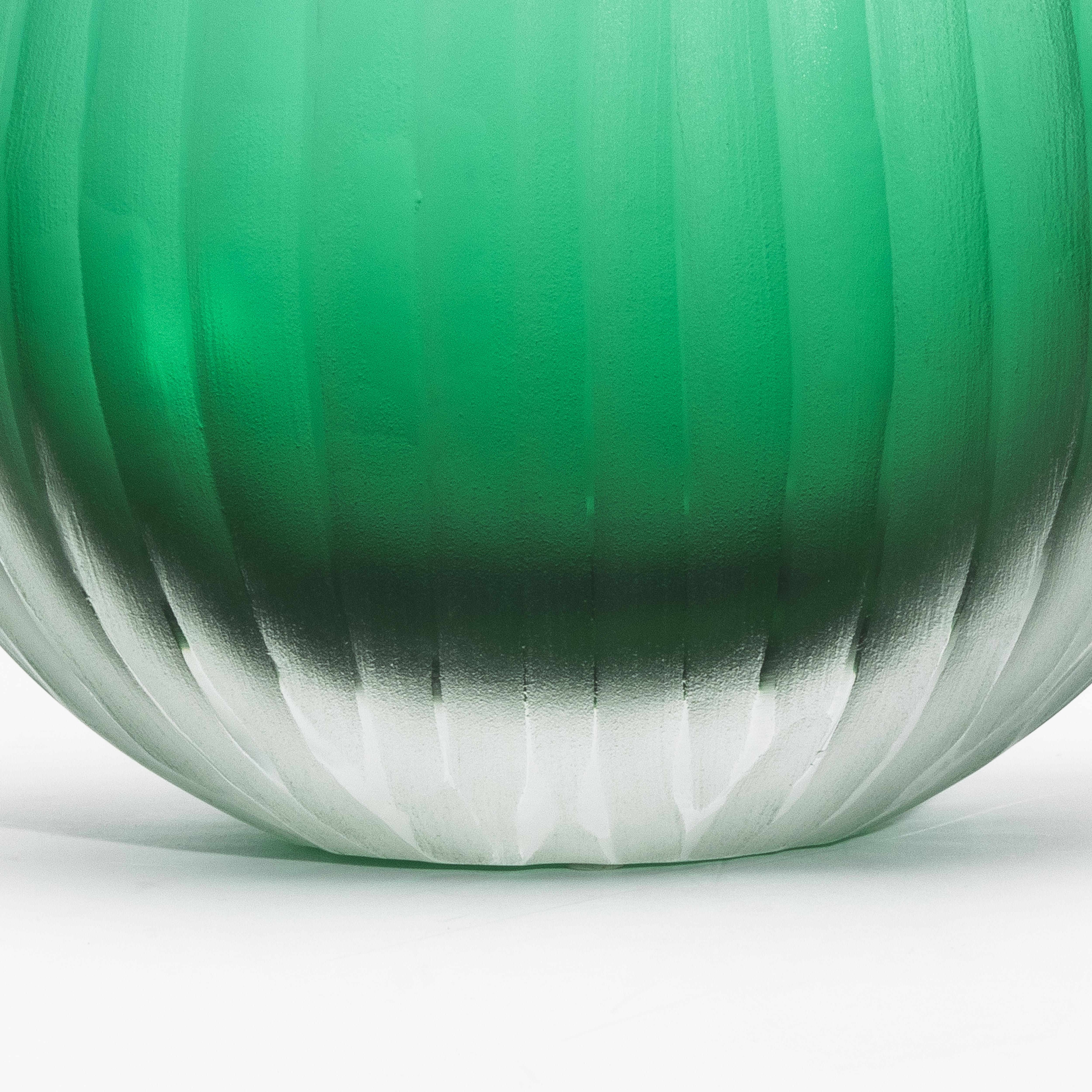 Handgeblasene Murano Surpime-Vase in Smaragdgrün Groß (Handgefertigt) im Angebot