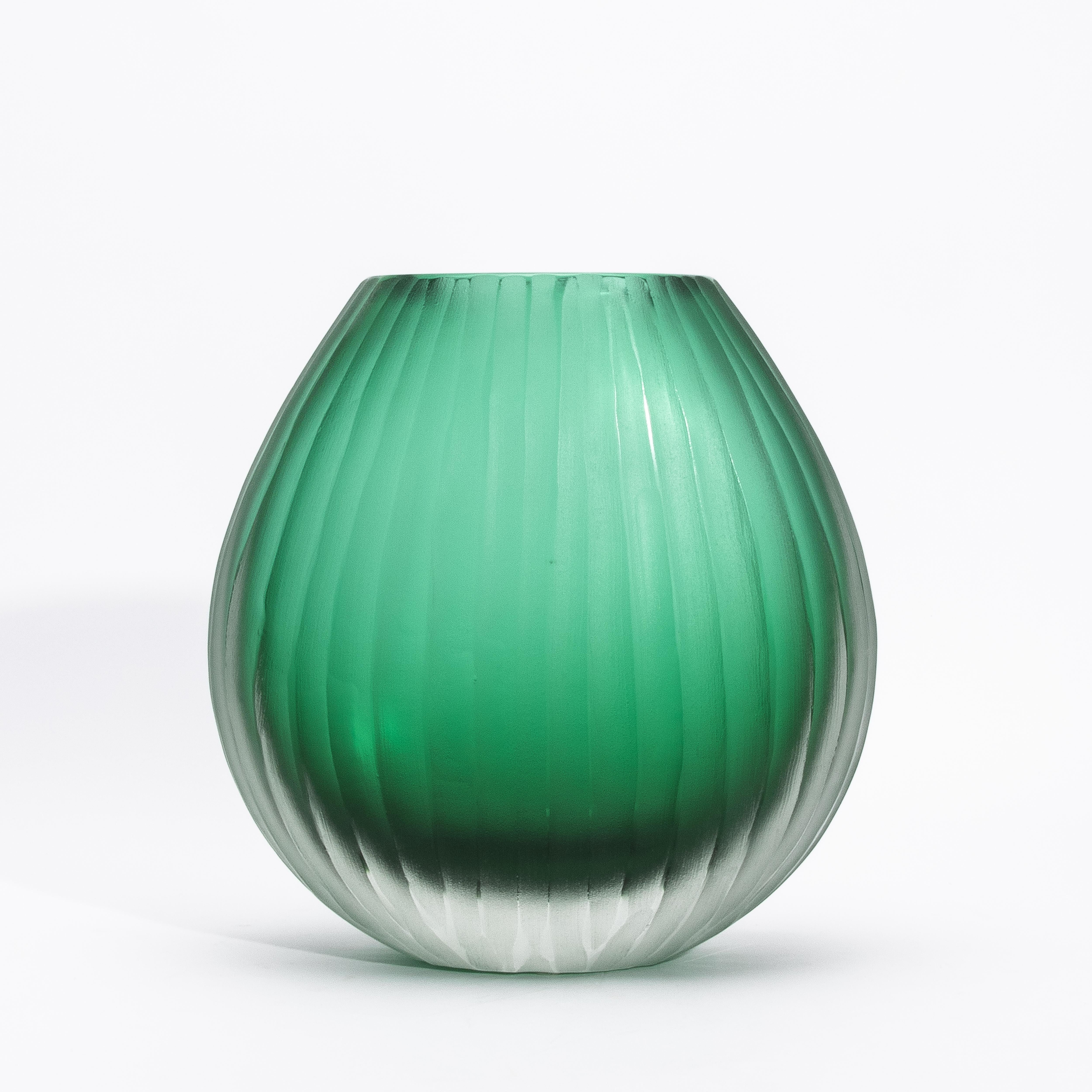 Handgeblasene Murano Surpime-Vase in Smaragdgrün Groß im Zustand „Neu“ im Angebot in West Hollywood, CA
