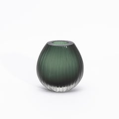 Hand-Blown Murano Surpime Vase in Eucalyptus Green