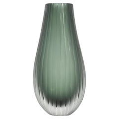 Hand-Blown Murano Surpime Vase in Eucalyptus Green