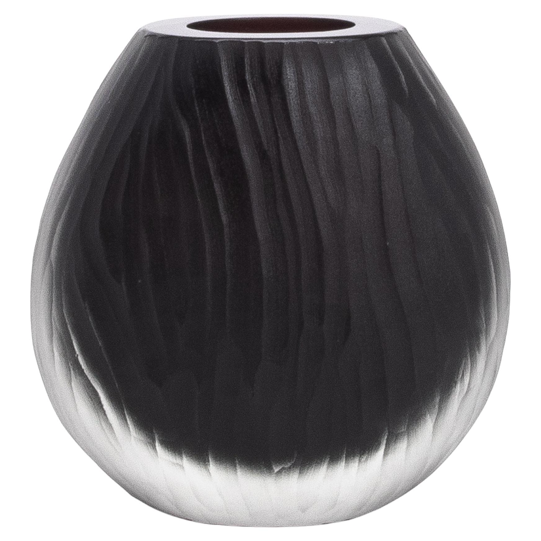 Vaso Supreme di Murano soffiato a mano in nero onice grande