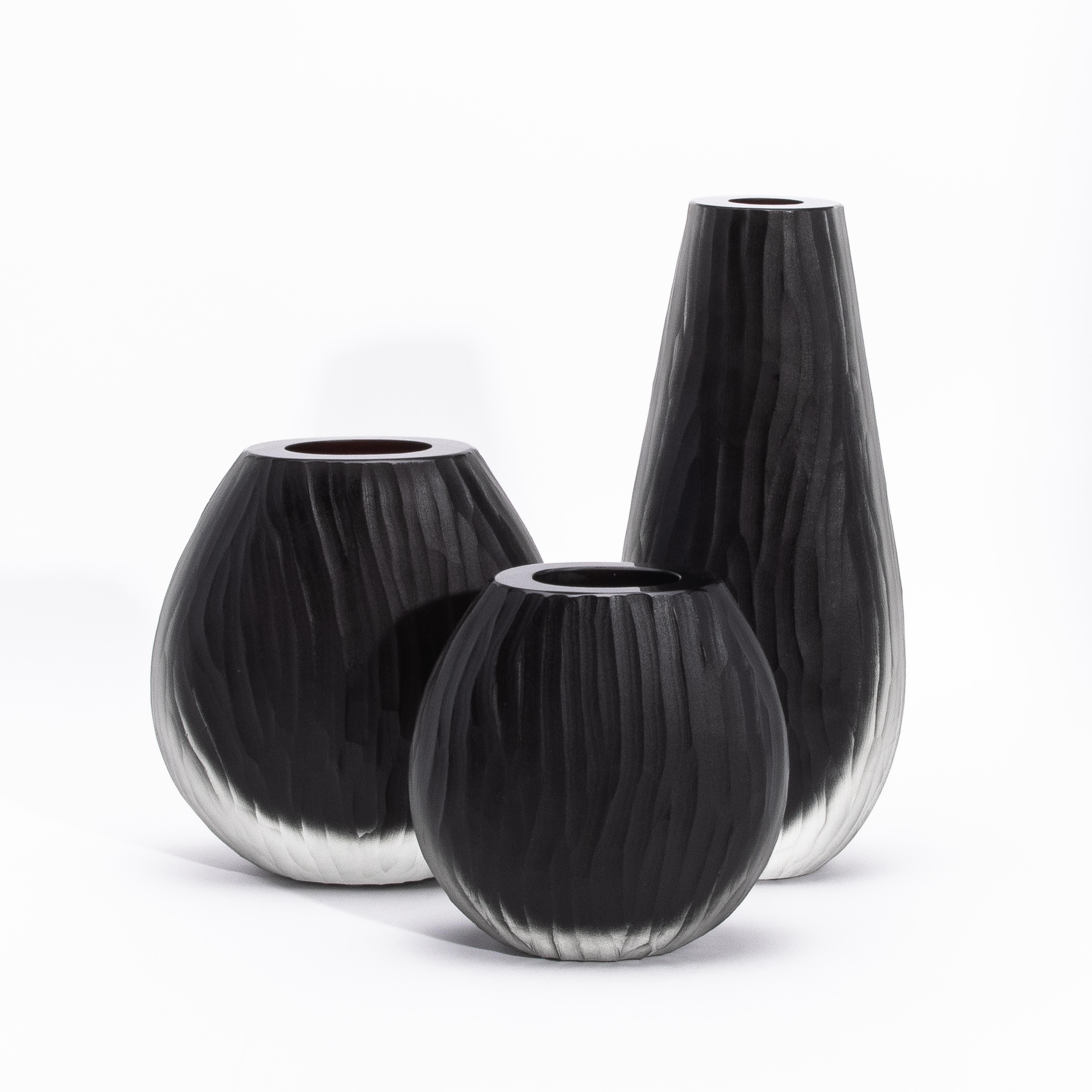 Vaso Supremo di Murano soffiato a mano in nero onice medio in vendita 2